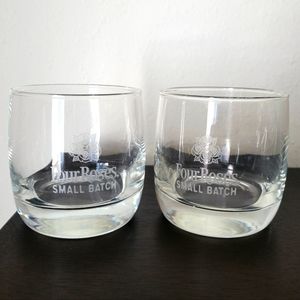 Four Roses 2 Glasses Barware 1 Pair